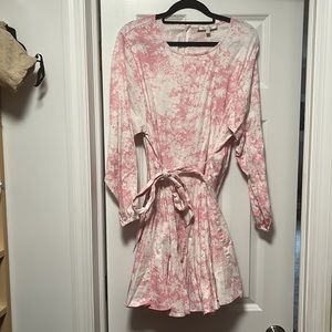 Pink Wayf Dress with Waist Tie